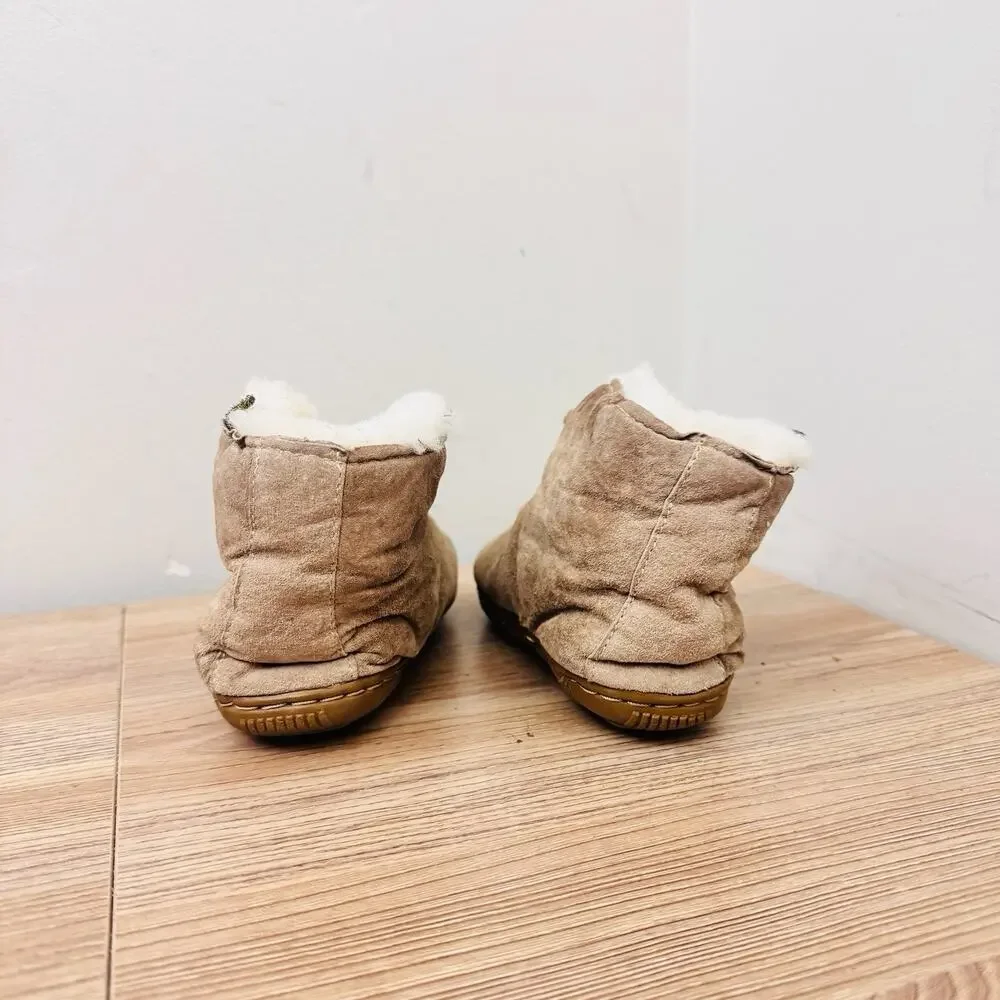 Old Friend Sheepskin Suede pull-on booties Brown Child’s 9